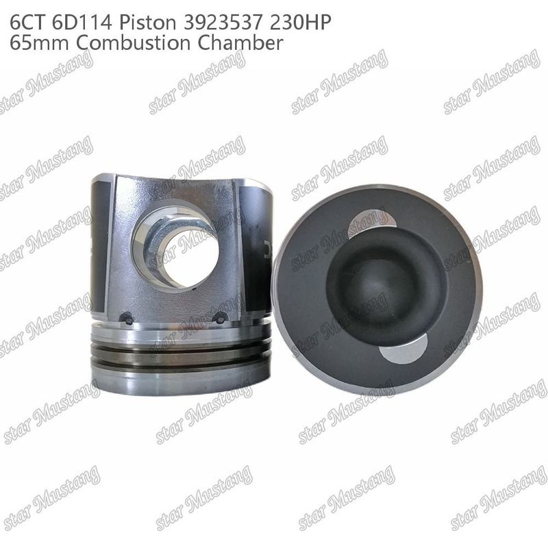พิสตัน 6CT 6D114 230HP 3923537 ห้องเผาไหม้ 65 มม สําหรับส่วนประกอบเครื่องยนต์ดีเซล Cummins