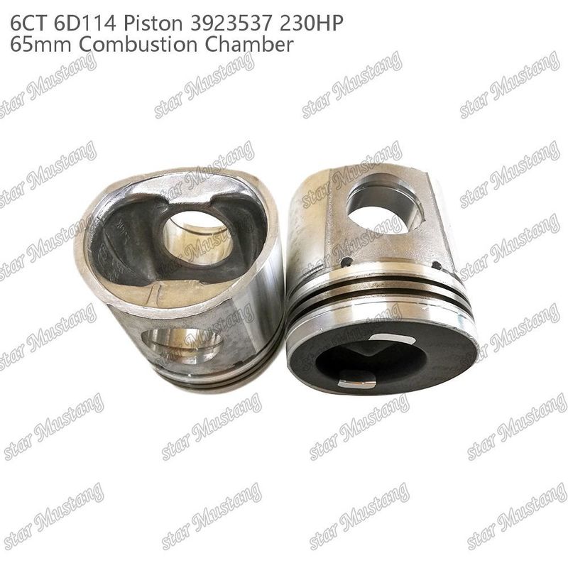พิสตัน 6CT 6D114 230HP 3923537 ห้องเผาไหม้ 65 มม สําหรับส่วนประกอบเครื่องยนต์ดีเซล Cummins