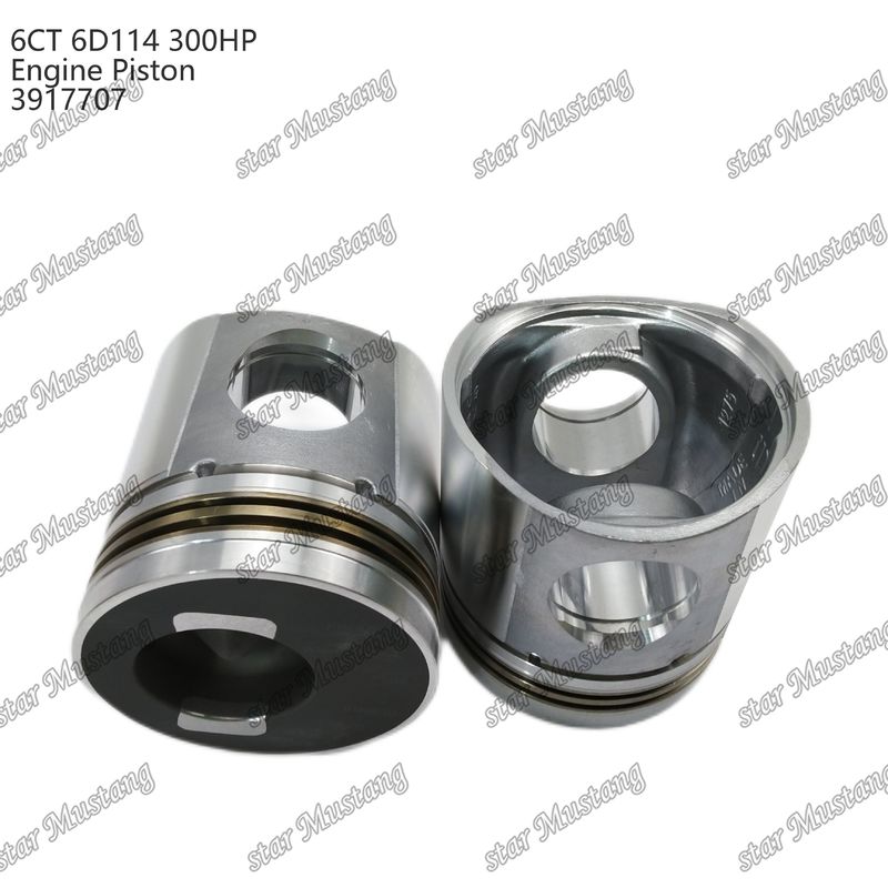 พิสตัน 6CT 6D114 300HP 3917707 ห้องเผาไหม้ 55 มม สําหรับส่วนซ่อมเครื่องยนต์ดีเซล Cummins