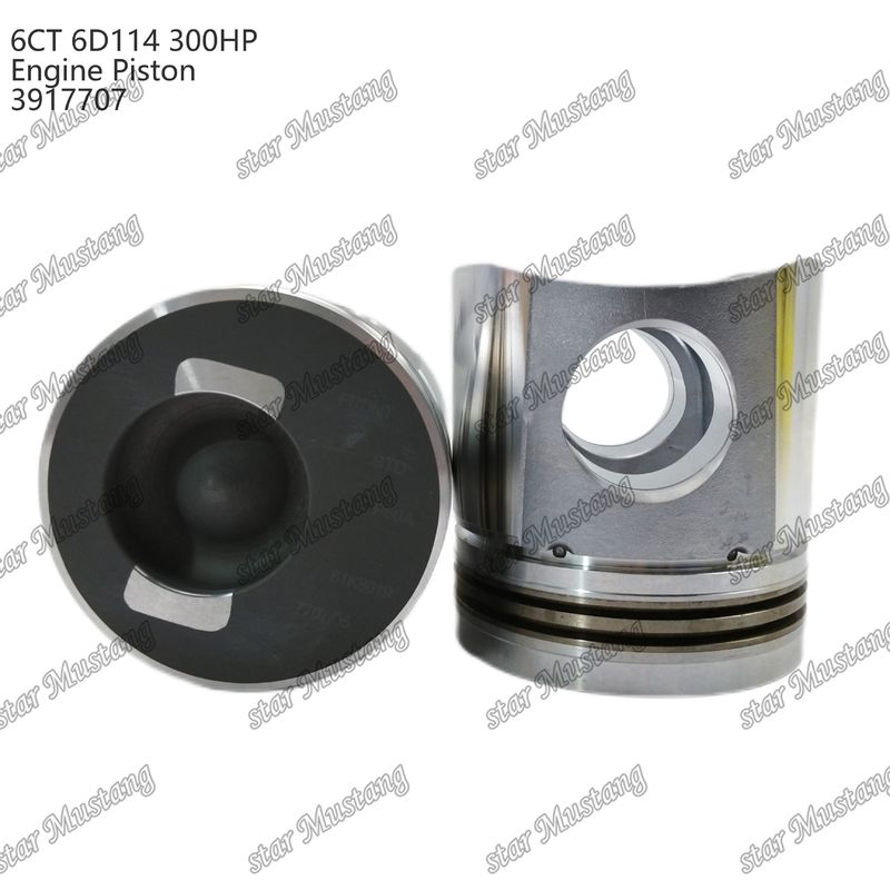 พิสตัน 6CT 6D114 300HP 3917707 ห้องเผาไหม้ 55 มม สําหรับส่วนซ่อมเครื่องยนต์ดีเซล Cummins