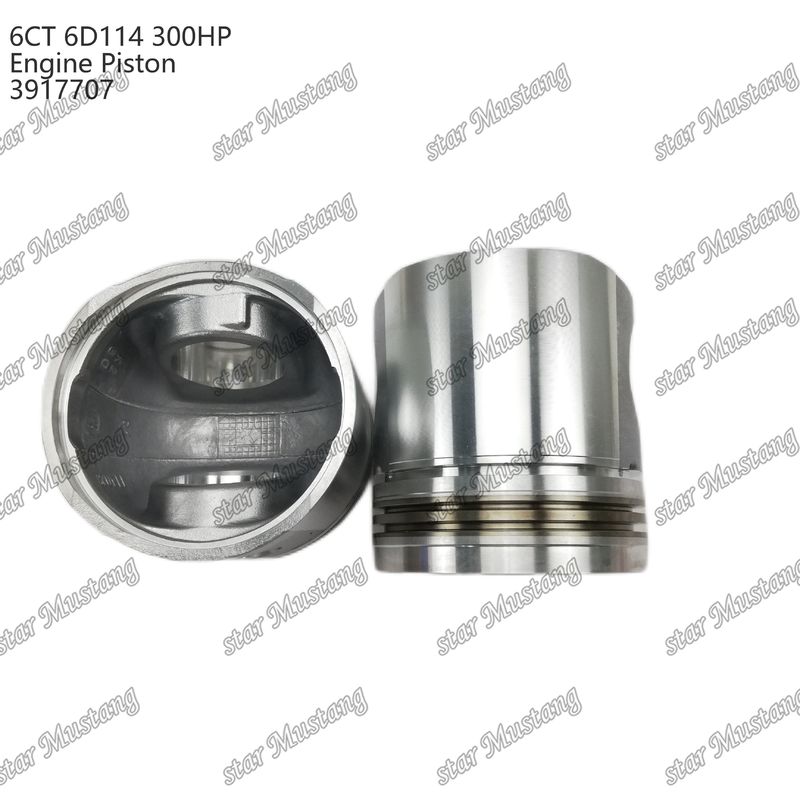 พิสตัน 6CT 6D114 300HP 3917707 ห้องเผาไหม้ 55 มม สําหรับส่วนซ่อมเครื่องยนต์ดีเซล Cummins