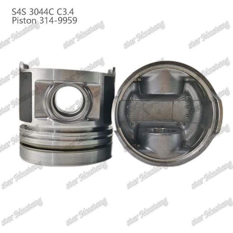 S4S 3044C C3.4 825 เครื่องยนต์ พิสตัน Alfin ห้องขนาด 53 มม 60 มม แหวนน้ํามัน 4 มม 314-9959 สําหรับชิ้นส่วนสํารองเครื่องยนต์ Mitsubishi