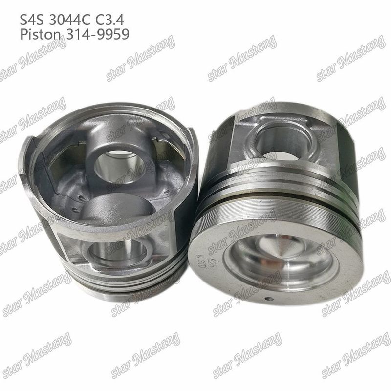 S4S 3044C C3.4 825 เครื่องยนต์ พิสตัน Alfin ห้องขนาด 53 มม 60 มม แหวนน้ํามัน 4 มม 314-9959 สําหรับชิ้นส่วนสํารองเครื่องยนต์ Mitsubishi