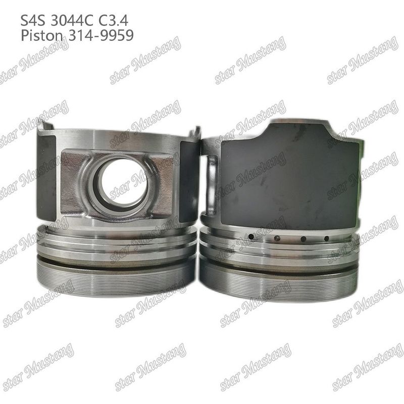 S4S 3044C C3.4 825 เครื่องยนต์ พิสตัน Alfin ห้องขนาด 53 มม 60 มม แหวนน้ํามัน 4 มม 314-9959 สําหรับชิ้นส่วนสํารองเครื่องยนต์ Mitsubishi