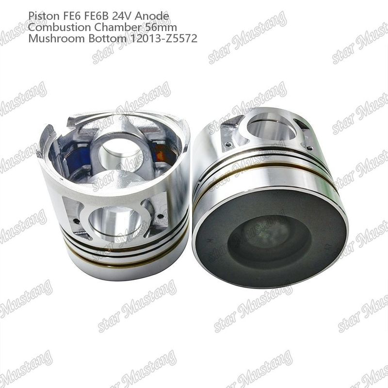 FE6 FE6B เครื่องยนต์ พิสตัน 24V ขนาดห้อง 56mm 2.5x2x4mm 12013-Z5572 สําหรับอะไหล่เครื่องยนต์ Nissan