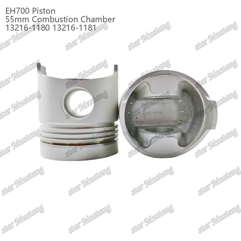 พิสตัน EH700 ห้องเผาไหม้ 55 มิลลิเมตร 13216-1181 13216-1180 สําหรับ Hino เครื่องยนต์ดีเซล