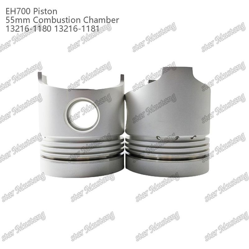 พิสตัน EH700 ห้องเผาไหม้ 55 มิลลิเมตร 13216-1181 13216-1180 สําหรับ Hino เครื่องยนต์ดีเซล
