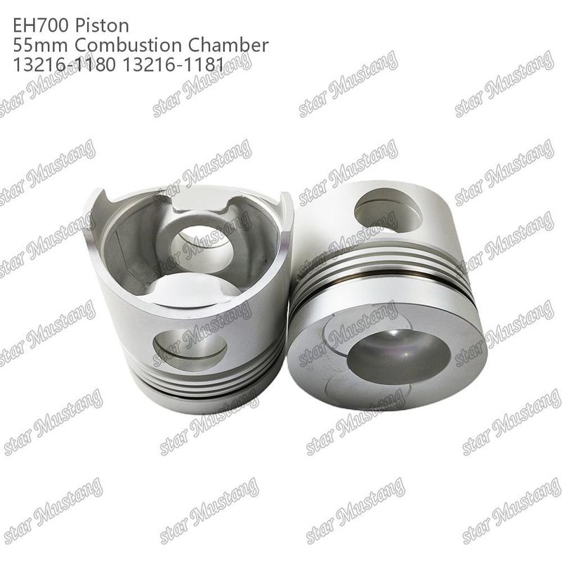 พิสตัน EH700 ห้องเผาไหม้ 55 มิลลิเมตร 13216-1181 13216-1180 สําหรับ Hino เครื่องยนต์ดีเซล