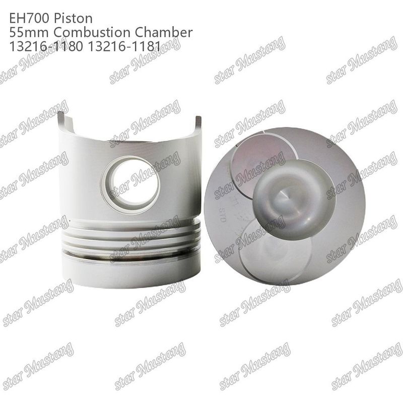 พิสตัน EH700 ห้องเผาไหม้ 55 มิลลิเมตร 13216-1181 13216-1180 สําหรับ Hino เครื่องยนต์ดีเซล