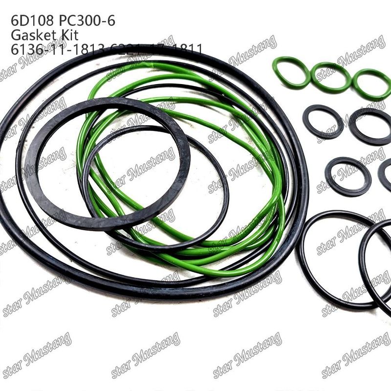 ชุดก๊าซเก็ตเต็ม 6D108 PC300-6 6136-11-1813 6221-17-1811 ชุดก๊าซเก็ตสําหรับ Komatsu เครื่องยนต์ดีเซลซ่อมแซมชิ้นส่วน