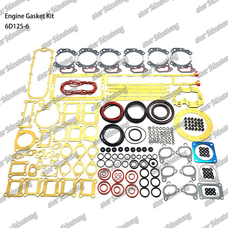 ชุดซับซ้อนเต็ม 6D125-6 ชุดซับซ้อนสําหรับ Komatsu เครื่องยนต์ดีเซล ซ่อมแซมชิ้นส่วน