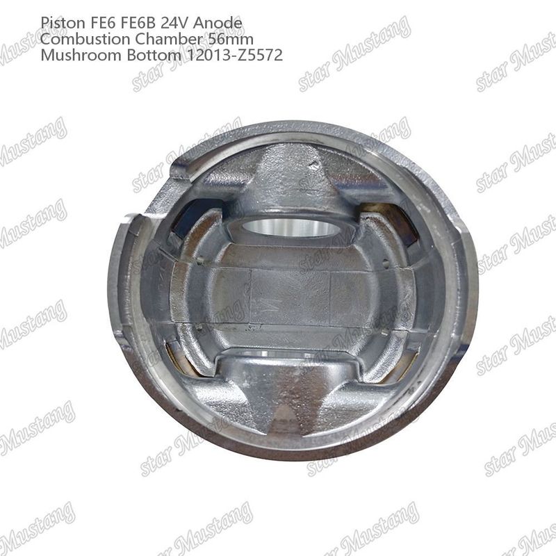 พิสตัน FE6 FE6B 24V ห้องเผาไหม้ 56 มิลลิเมตร แอนโดดพื้นเห็ด 12013-Z5572 สําหรับอะไหล่เครื่องยนต์ Nissan