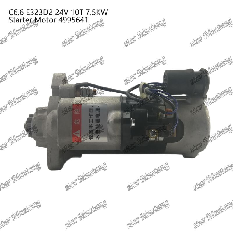 มอเตอร์สตาร์เตอร์ C6.6 E323D2 24V 10T 7.5KW 4995641 สําหรับอะไหล่เครื่องยนต์ Caterpillar