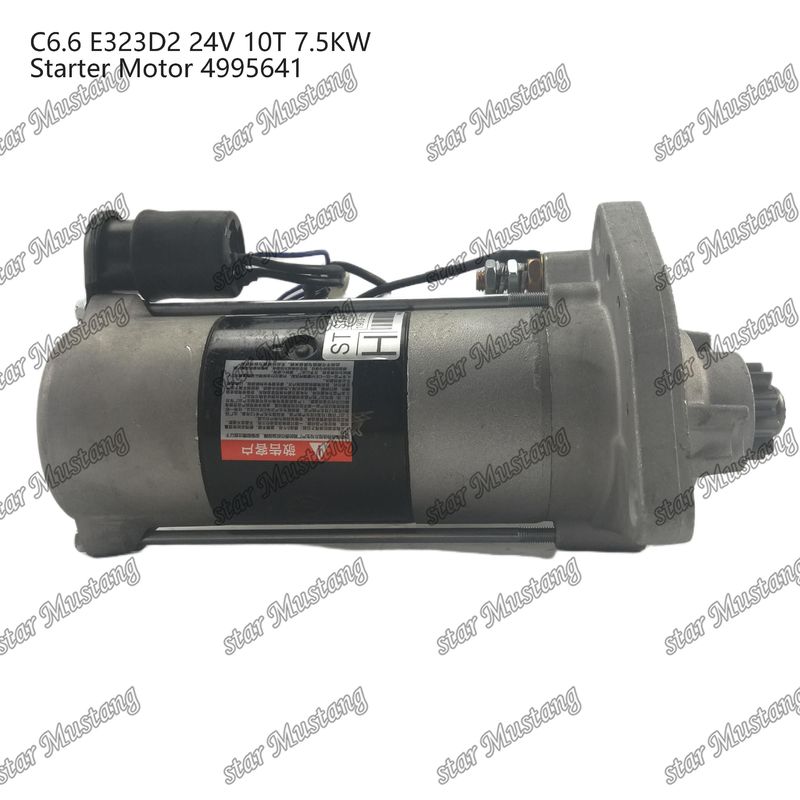มอเตอร์สตาร์เตอร์ C6.6 E323D2 24V 10T 7.5KW 4995641 สําหรับอะไหล่เครื่องยนต์ Caterpillar