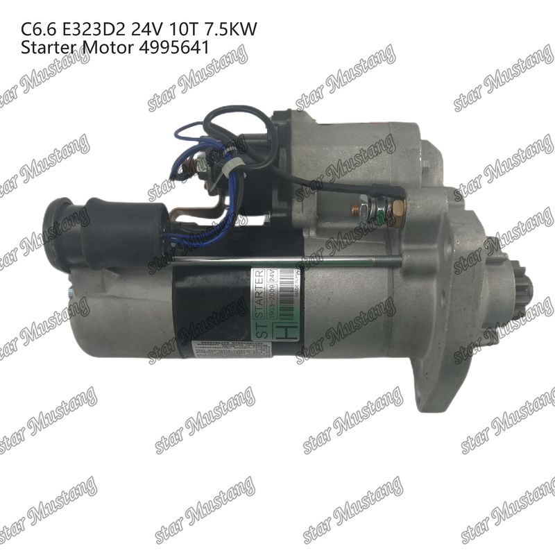 มอเตอร์สตาร์เตอร์ C6.6 E323D2 24V 10T 7.5KW 4995641 สําหรับอะไหล่เครื่องยนต์ Caterpillar