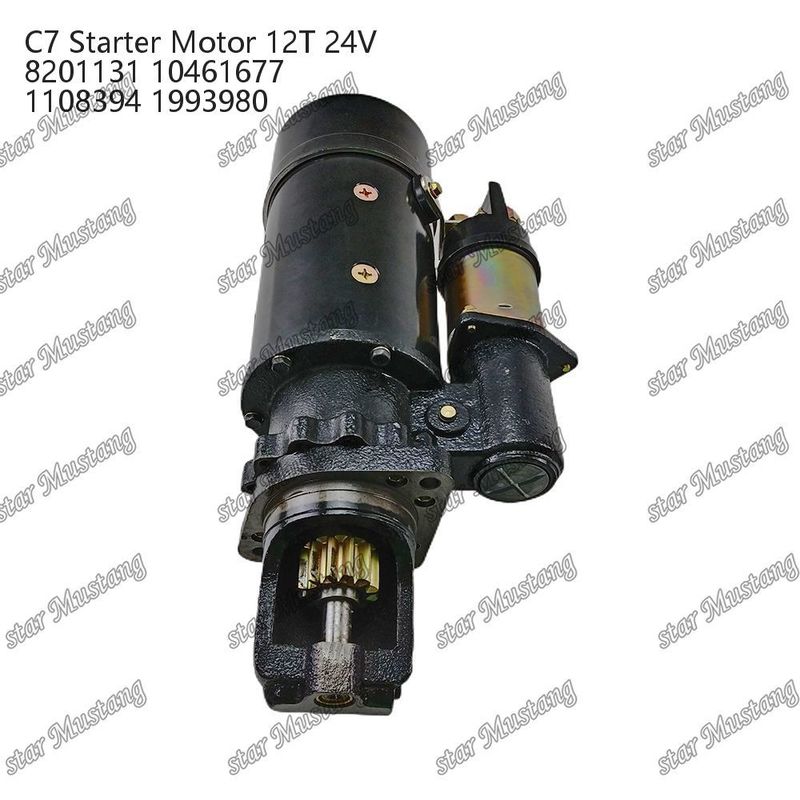 มอเตอร์สตาร์เตอร์ มอเตอร์ C7 12T 24V 8201131 10461677 1108394 1993980 สําหรับอะไหล่เครื่องยนต์ Caterpillar