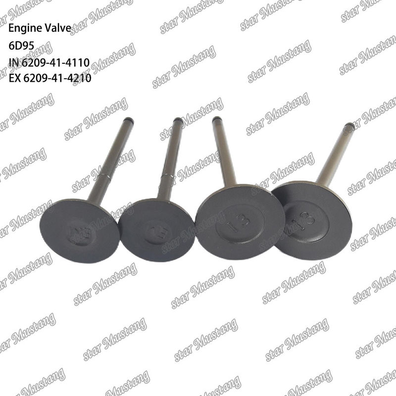 วาล์ว 6D95 IN 6209-41-4110 EX 6209-41-4210 เหมาะสําหรับอะไหล่เครื่อง Komatsu