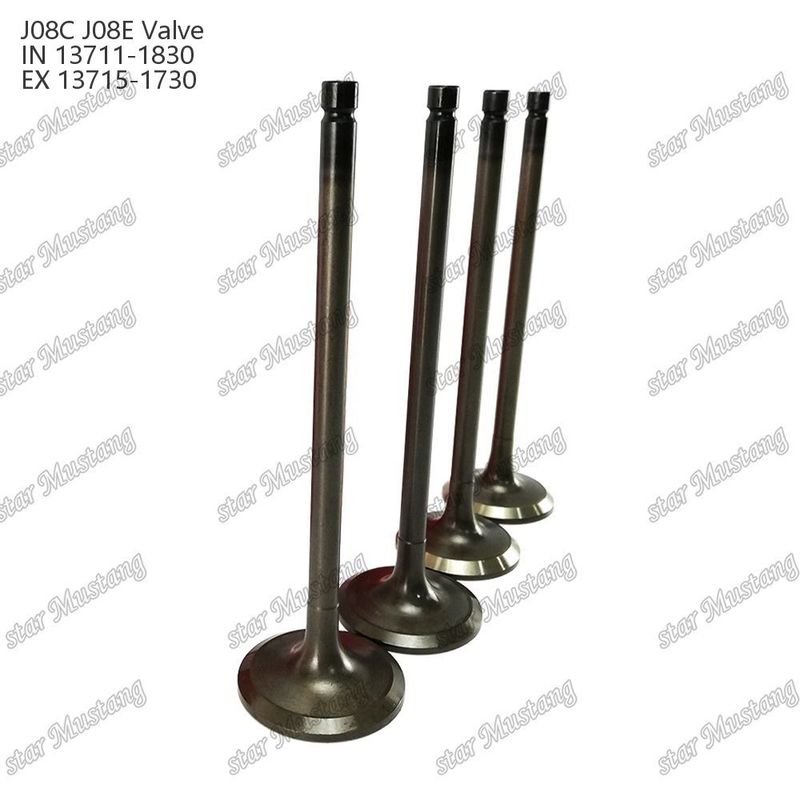 วาล์วเครื่องยนต์ J08E IN 13711-1830 EX 13715-1730 เหมาะสําหรับอะไหล่เครื่องยนต์ Hino