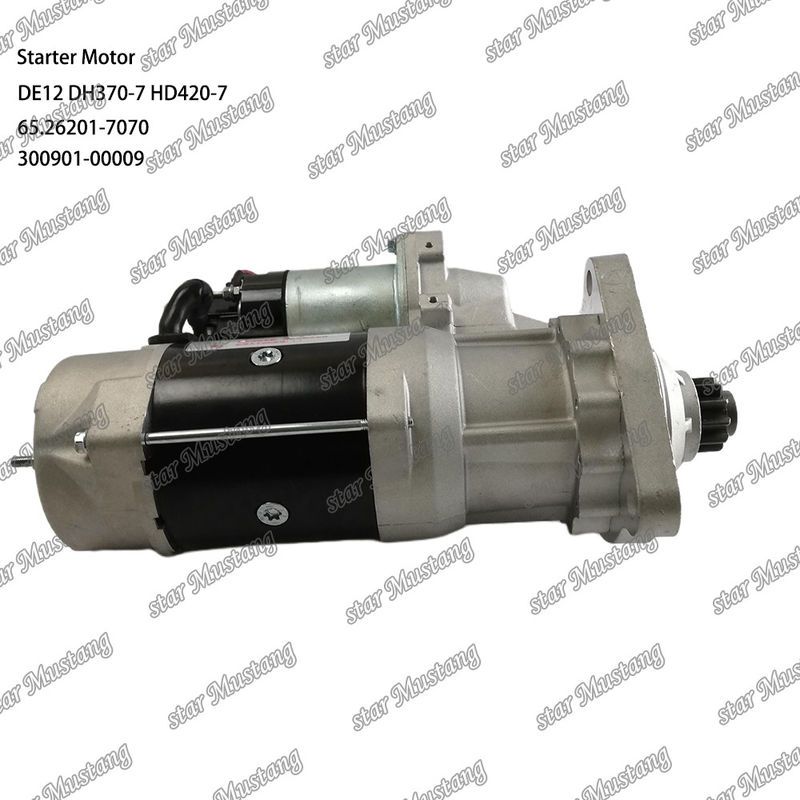 DE12 DH370-7 HD420-7 มอเตอร์สตาร์เตอร์ มอเตอร์ 24V 11T 9KW 65.26201-7070 300901-00009 สําหรับ DOOSAN DAEWOO อุปกรณ์สํารองเครื่องยนต์