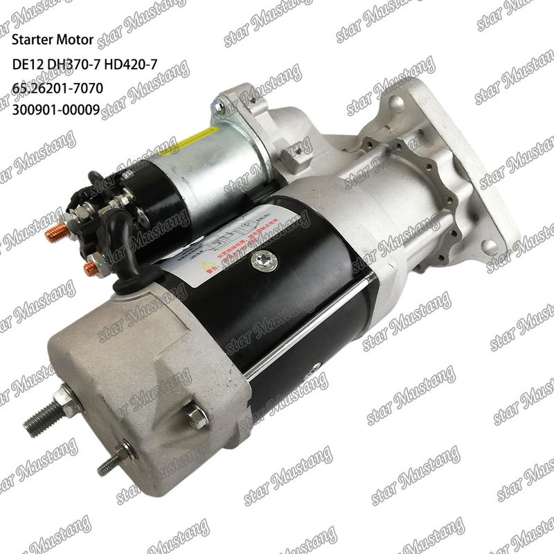 DE12 DH370-7 HD420-7 มอเตอร์สตาร์เตอร์ มอเตอร์ 24V 11T 9KW 65.26201-7070 300901-00009 สําหรับ DOOSAN DAEWOO อุปกรณ์สํารองเครื่องยนต์