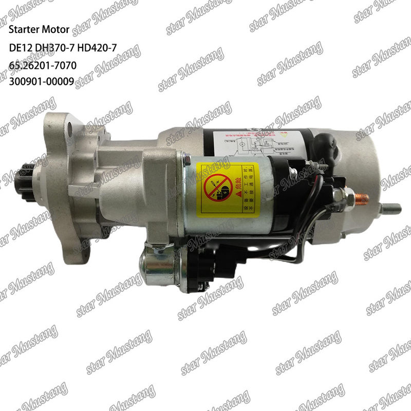 DE12 DH370-7 HD420-7 มอเตอร์สตาร์เตอร์ มอเตอร์ 24V 11T 9KW 65.26201-7070 300901-00009 สําหรับ DOOSAN DAEWOO อุปกรณ์สํารองเครื่องยนต์