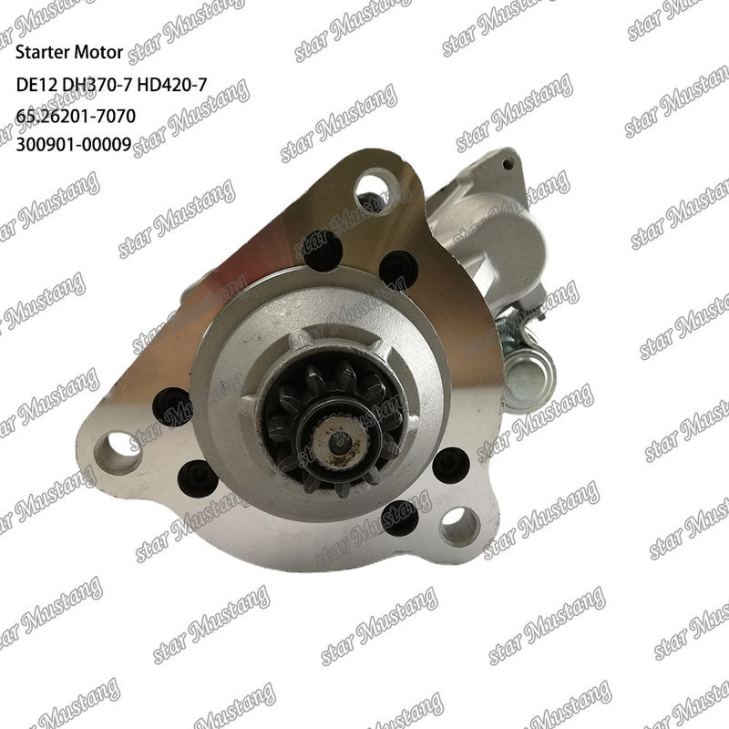 DE12 DH370-7 HD420-7 มอเตอร์สตาร์เตอร์ มอเตอร์ 24V 11T 9KW 65.26201-7070 300901-00009 สําหรับ DOOSAN DAEWOO อุปกรณ์สํารองเครื่องยนต์