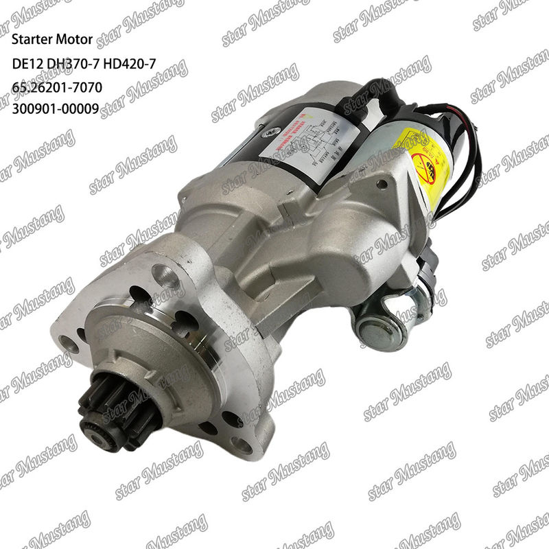 DE12 DH370-7 HD420-7 มอเตอร์สตาร์เตอร์ มอเตอร์ 24V 11T 9KW 65.26201-7070 300901-00009 สําหรับ DOOSAN DAEWOO อุปกรณ์สํารองเครื่องยนต์