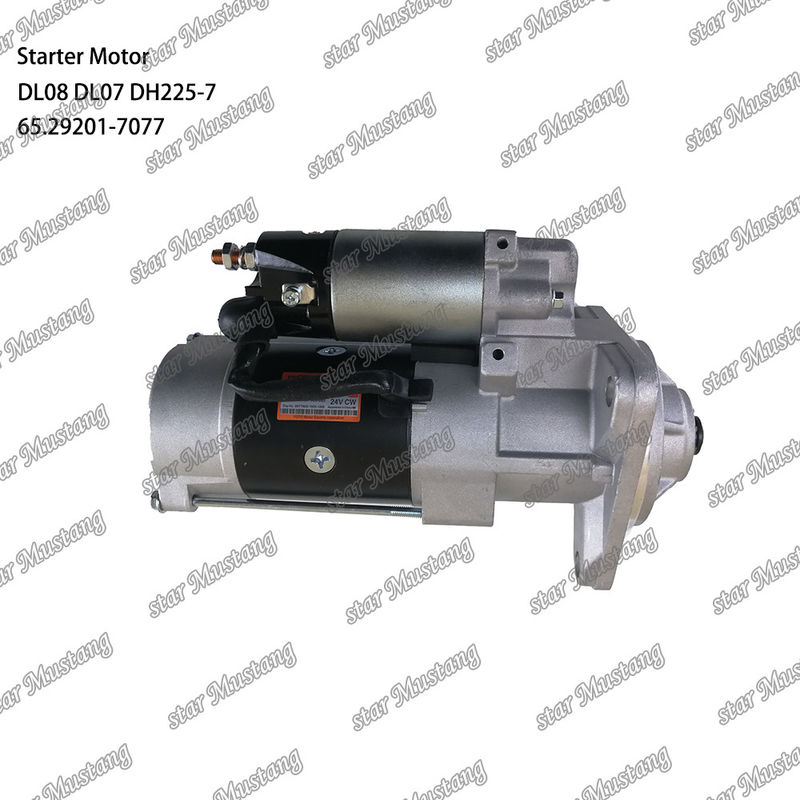 DL08 DL07 DH225-7 มอเตอร์สตาร์เตอร์มอเตอร์ 24V 11T 5.5KW 65.29201-7077 สําหรับ DOOSAN DAEWOO อุปกรณ์สํารองเครื่องยนต์