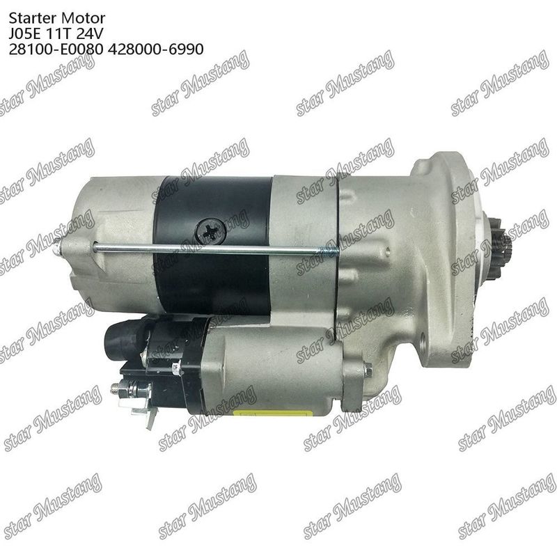 J05E มอเตอร์สตาร์เตอร์ มอเตอร์ 11T 24V 28100-E0080 428000-6990 สําหรับอะไหล่เครื่องยนต์ HINO