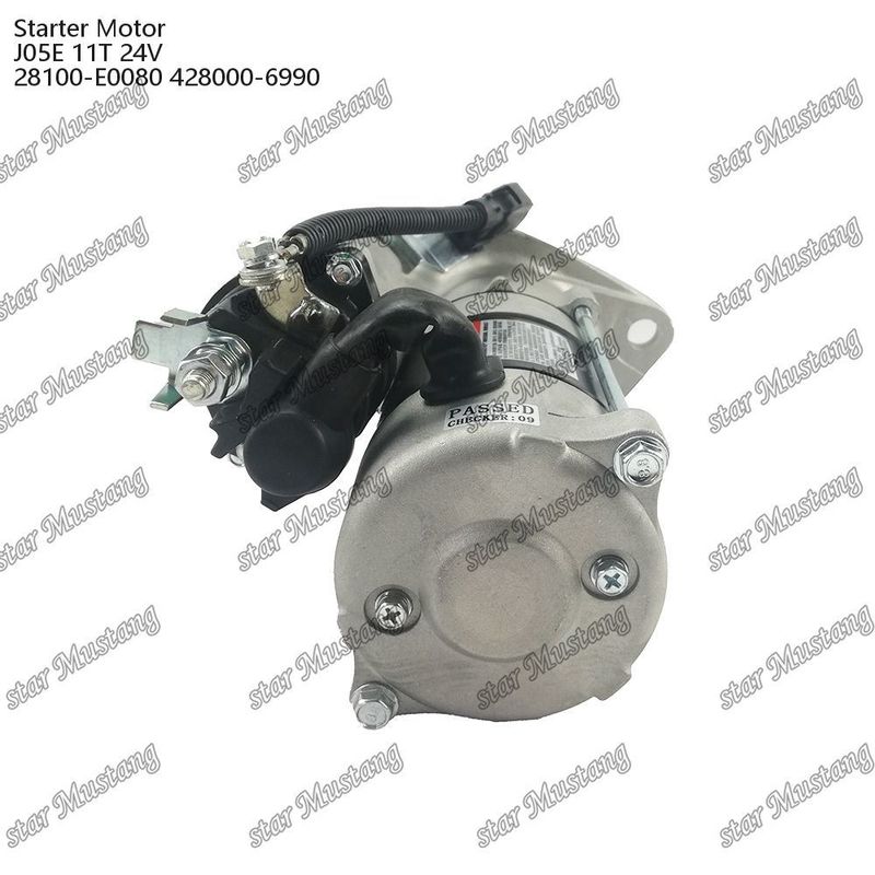 J05E มอเตอร์สตาร์เตอร์ มอเตอร์ 11T 24V 28100-E0080 428000-6990 สําหรับอะไหล่เครื่องยนต์ HINO