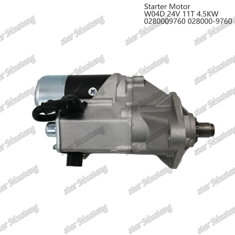 W04D มอเตอร์สตาร์ตเตอร์ มอเตอร์ 24V 11T 4.5KW 0280009760 028000-9760 สําหรับเครื่องยนต์ HINO