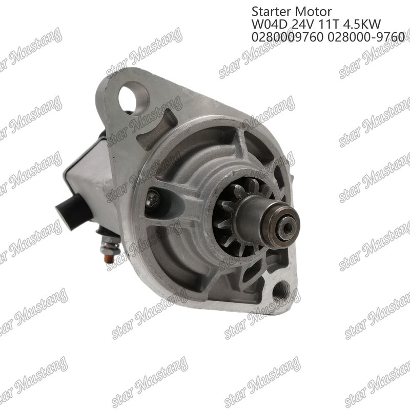 W04D มอเตอร์สตาร์ตเตอร์ มอเตอร์ 24V 11T 4.5KW 0280009760 028000-9760 สําหรับเครื่องยนต์ HINO
