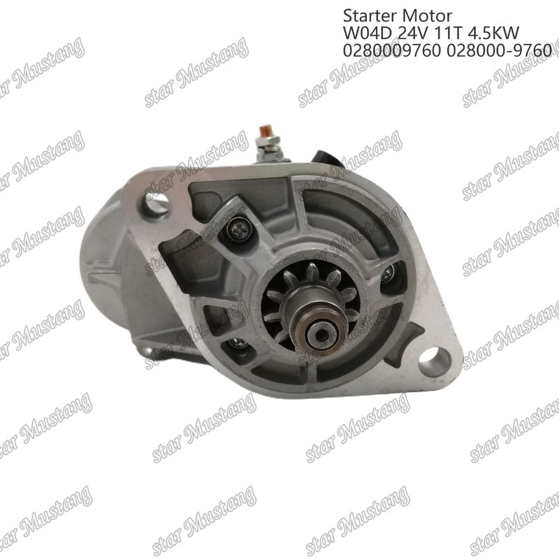 W04D มอเตอร์สตาร์ตเตอร์ มอเตอร์ 24V 11T 4.5KW 0280009760 028000-9760 สําหรับเครื่องยนต์ HINO