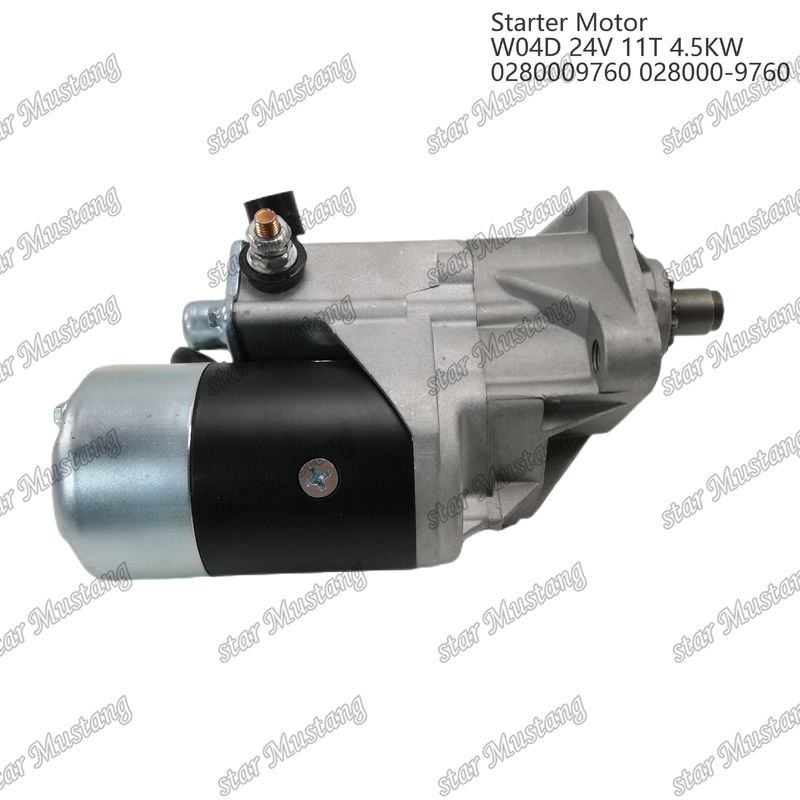W04D มอเตอร์สตาร์ตเตอร์ มอเตอร์ 24V 11T 4.5KW 0280009760 028000-9760 สําหรับเครื่องยนต์ HINO