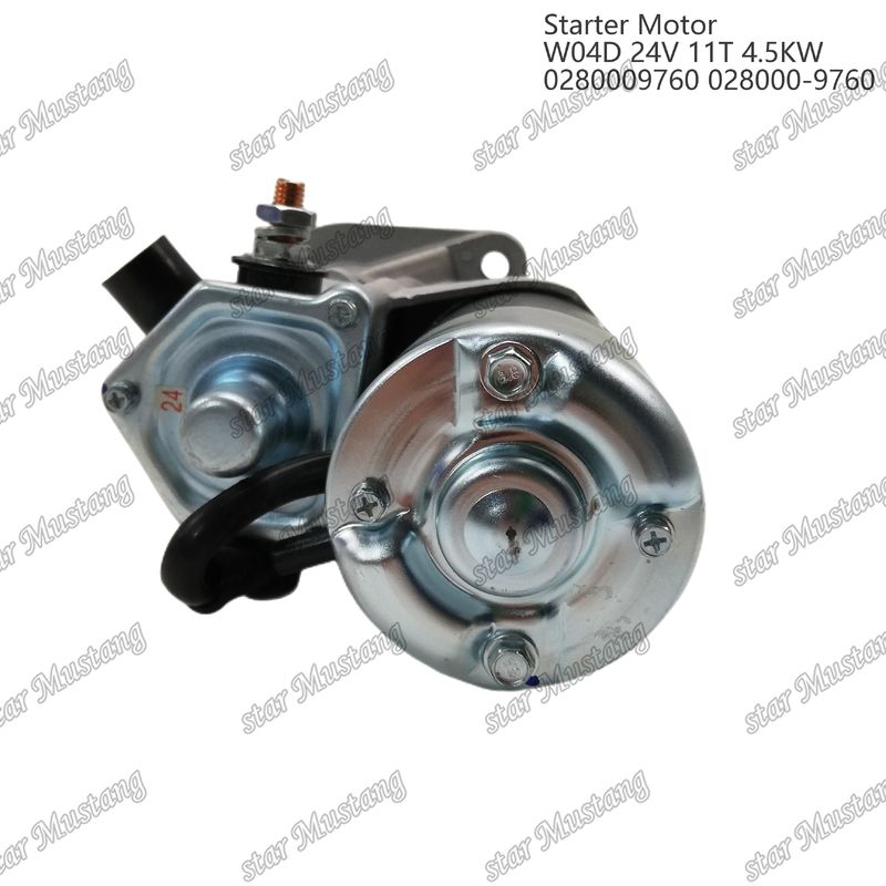 W04D มอเตอร์สตาร์ตเตอร์ มอเตอร์ 24V 11T 4.5KW 0280009760 028000-9760 สําหรับเครื่องยนต์ HINO